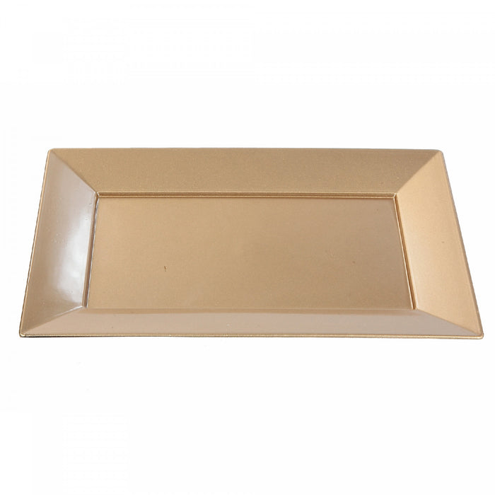 Rect. Serving Tray Smooth Gold 8 x 12 - Set of 2