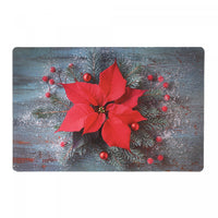 Plastic Placemat Poinsettia Centerpiece - Set of 12