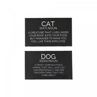 Canvas Wall Sign Dog/cat Noun 10 x 6 - Set of 2 Wall Decor
