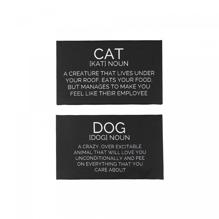 Canvas Wall Sign Dog/cat Noun 10 x 6 - Set of 2 Wall Decor