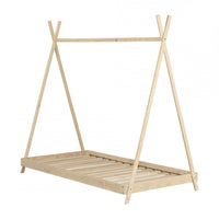 Sweedi Twin Canopy Bed - Natural Wood  