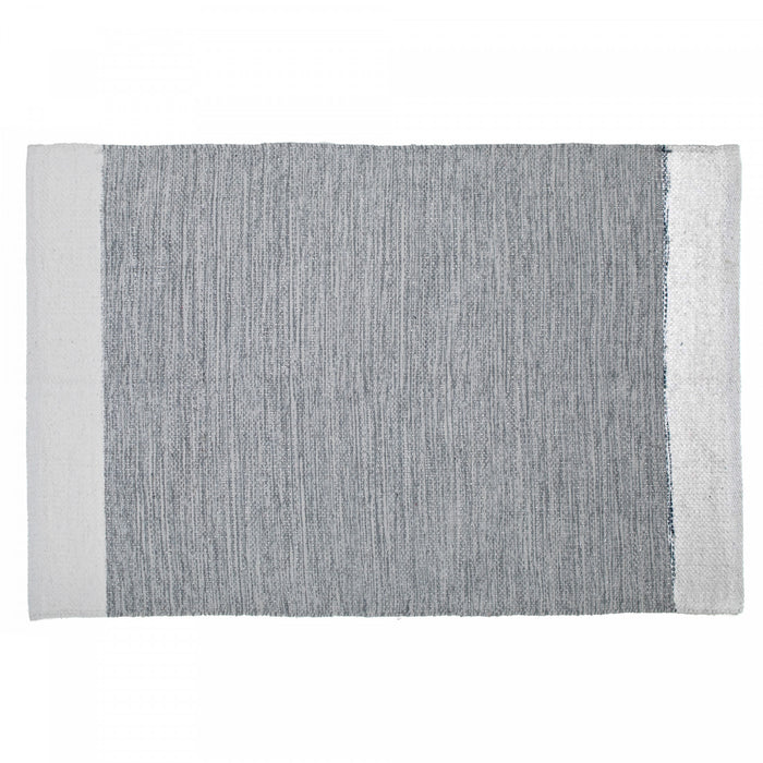 Handloom Cotton Rug with Lurex Silver Floormat