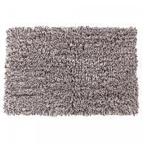 Microfibre Shaggy Bathmat Grey/White 20 x 32