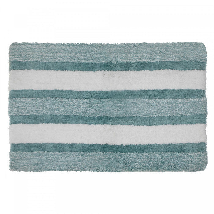 Microfibre Striped Bathmat Blue 20 x 32