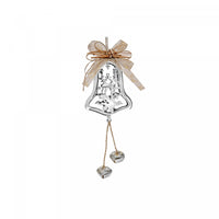 Metal Bell Shaped Ornament with Reindeer Silver - Set of 6 Christmas Ornaments