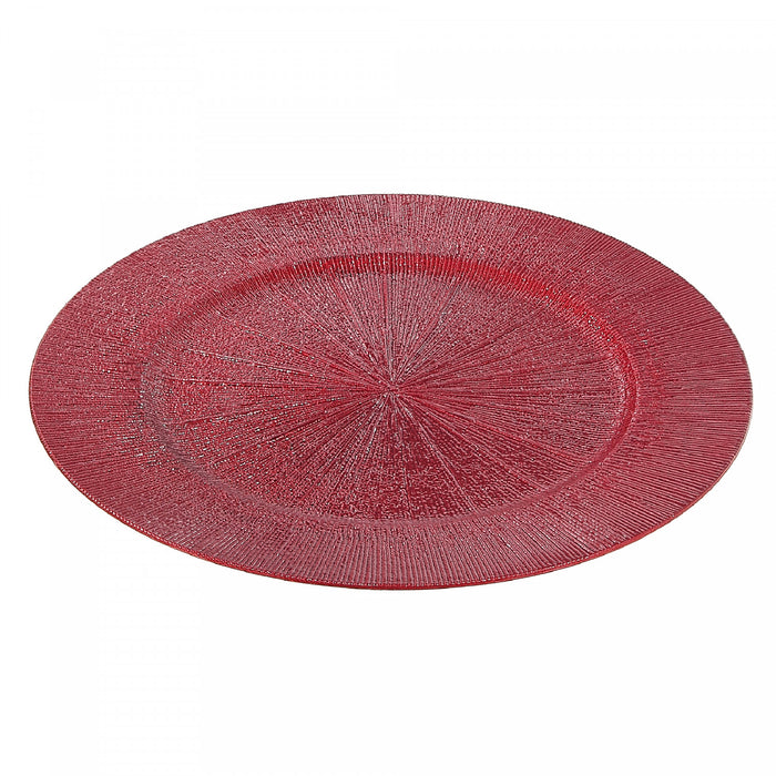 Charger Plate Sand Script Red 13\" - Set of 6 Dinnerware