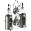 Twin Sauce Jars with Salt and Pepper Shaker on Stand