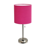Limelights Stick Lamp with Charging Outlet And Fabric Shade Table Lamp