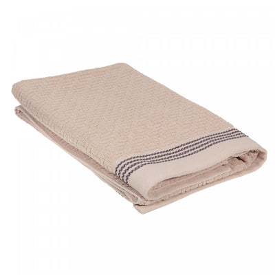 Luxury Stitch Bath Towel 30 x 60 Taupe - Set of 2 Towels|Serviette de bain brodée luxueuse 30 x 60 taupe - ensemble de 2 serviettes