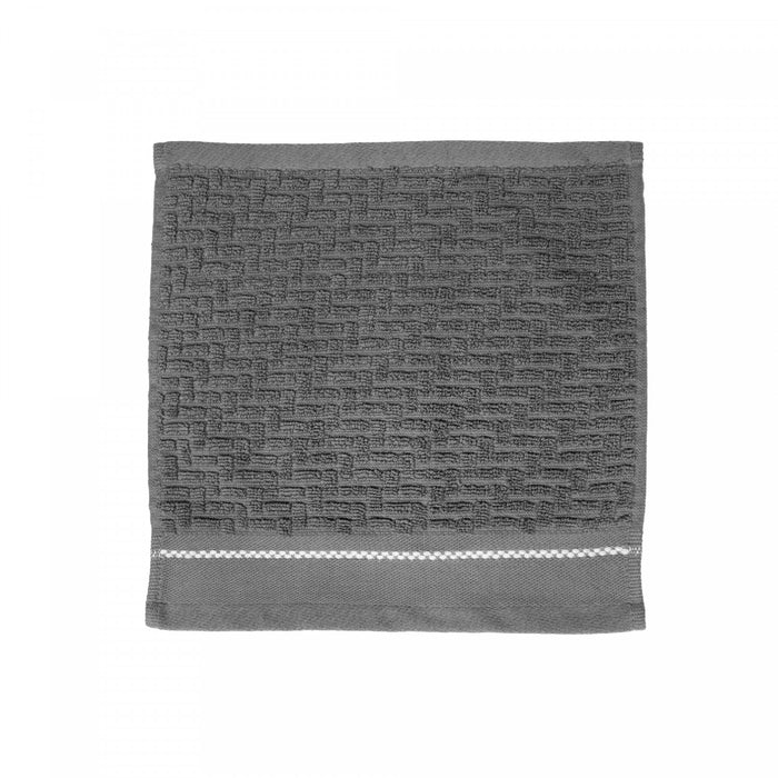 Luxury Stitch Wash Cloth 12 x 12 Light Grey - Set of 6 Towels