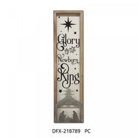 Framed Wood and Metal Sign Glory to The Newborn King Wall Decor