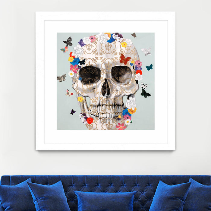 \"Party Favor\" Matted and Framed White 36x36 Wall Art