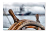 Steering Wheel Sailboat 16x24 Wall Art Fabric Panel Without Frame