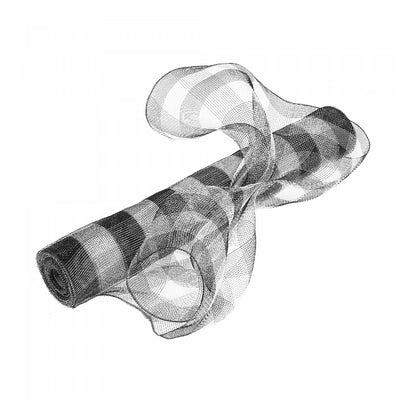 Mesh Ribbon White Buffalo 21"x10" - Set of 2 Crafts|Ruban en maille à carreaux rouges et blancs 21 po x 5 vg - ensemble de 2