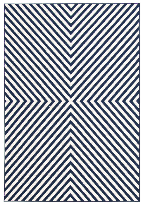 Dodie Blue-Ivory 6'7\" x 9'6\" Area Rug