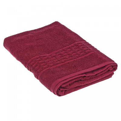 Basketweave Bath Towel 27 x 50 Burgundy - Set of 2 Towels|Serviette de bain nattée bourgogne 27 x 50 - ensemble de 2 serviettes