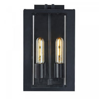 Waterville Matte Black 2-Light Outdoor Wall Sconce II