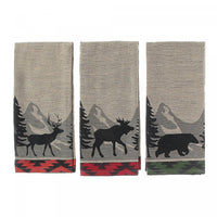 Forest Animal Chambray Woven Kitchen Towel Kitchen Linen