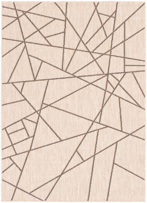 Sadie Abstract Silver-Black Area Rug - 5'3\" x 7'7\"