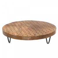 Mango Wood Honeycomb Round Cake Stand 10