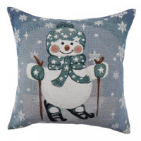 Cushion Snowman on Skis - Set of 2 Cushions