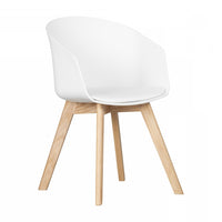 Flam Chair With Wooden Legs - Pure White 