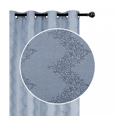 Jacquard Panel Chevron Blue 96" - Set of 2 Drapes and Blinds|Rideau de 96 po bleu en jacquard à motif de chevron - ensemble de 2