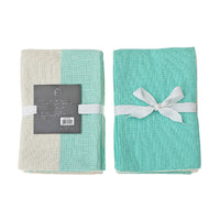 3 Pack Dual Waffle Kitchen Towel Set Seafoam Kitchen Linen