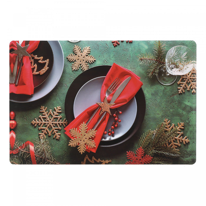 Plastic Placemat Holiday Dinner - Set of 12
