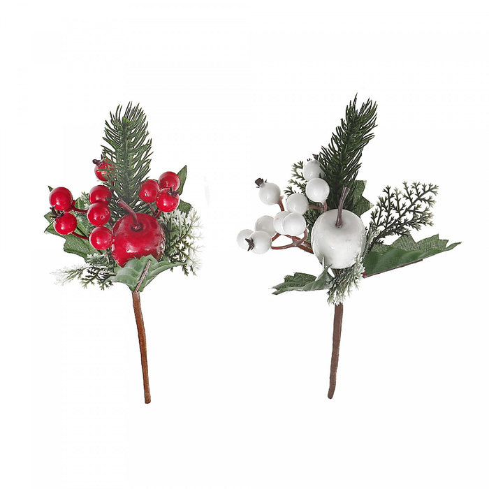 Berry And Pine Pick - Set of 12 Artificial Flower