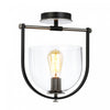Cheshire Black & Nickel 1-Light Semi-Flush Mount