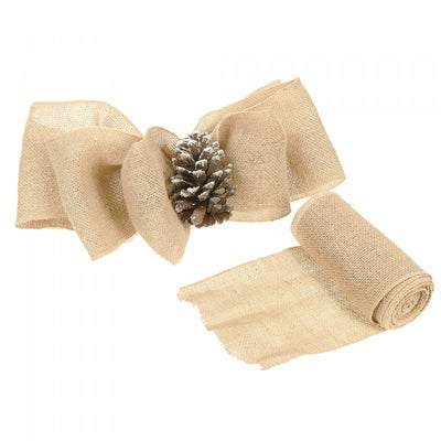 Burlap Ribbon Natural 6" x 5 Yd - Set of 2 Crafts|Ruban en jute naturelle 6 po x 5 verges - ensemble de 2