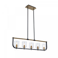 Cheshire Black & Brass 5-Light Island Light