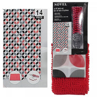 14pc Set Peva S. Curtain 12 Hooks and Bathmat Chain link Shower Curtains