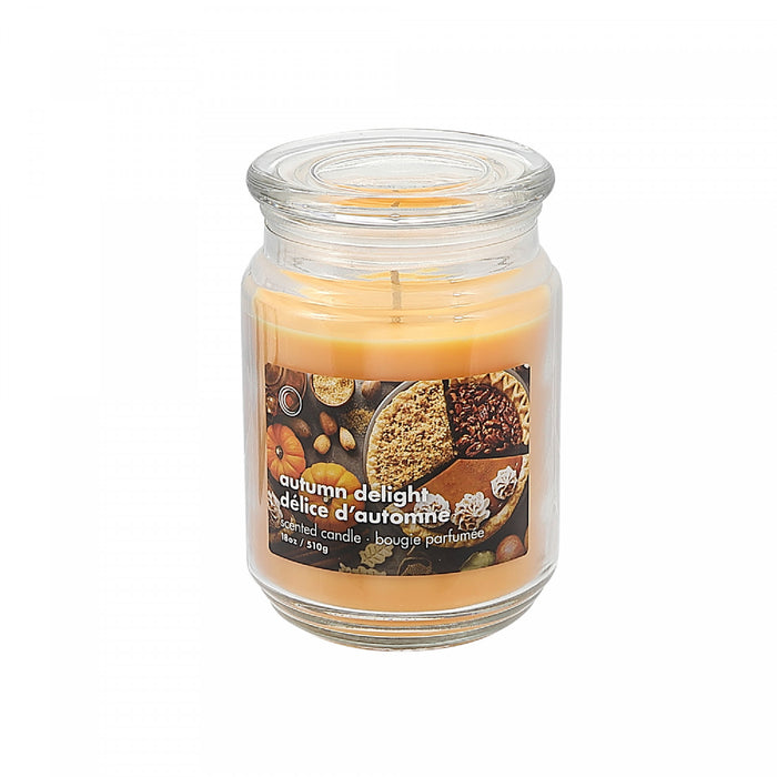 18 Oz Scented Jar with Glass Lid Autumn Delight - Set of 2 Candle