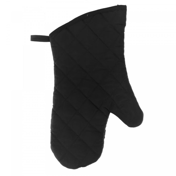 Quilted Oven Mitt Black 7.5\" x 13\" - Set of 4