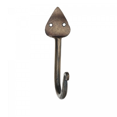 Single Spade Iron Wall Hook Antique Brass - Set of 4|Crochet mural en fer de couleur laiton antique en forme de bêche - ensemble de 4