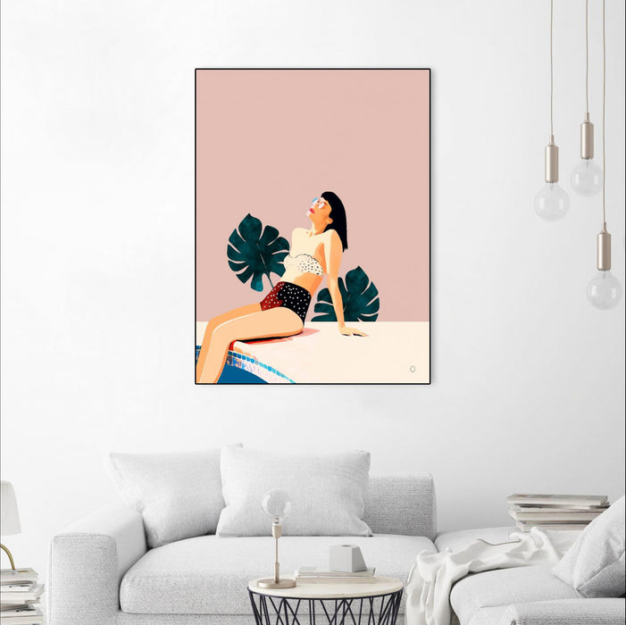 \"Sunday\" Canvas Framed Black 30x40 Wall Art