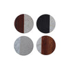 4 Pc Round Ceramic Coasters Marble and Wood - Set of 4