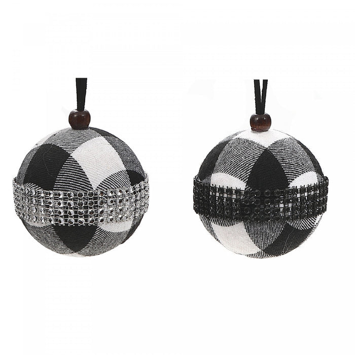 White Buffalo Christmas Ornament with Gems Belt - Set of 12