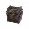 3pc Rect. Nesting Basketweave Basket with Handle Chocolate Storage