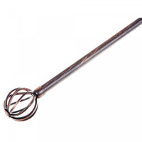 16/19mm Metal Drape Pole Set Globe - Black Copper