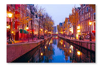 City Scenic From Amsterdam in The Netherls 28x42 Wall Art Fabric Panel Without Frame
