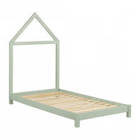 Sweedi Twin Bed with House Frame Headboard - Sage Green  