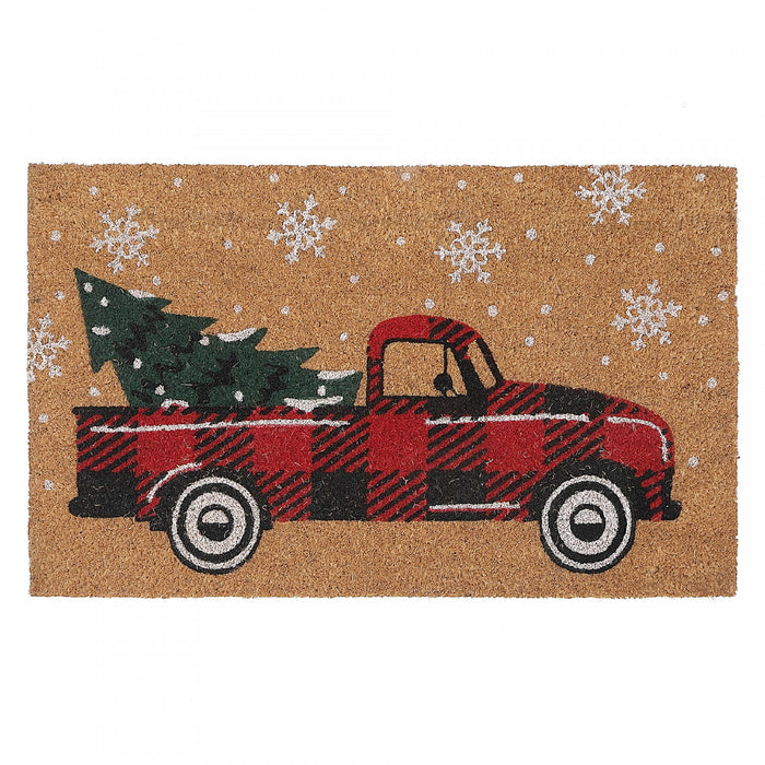 Coir Door Mat Buffalo Truck with Tree Floormat