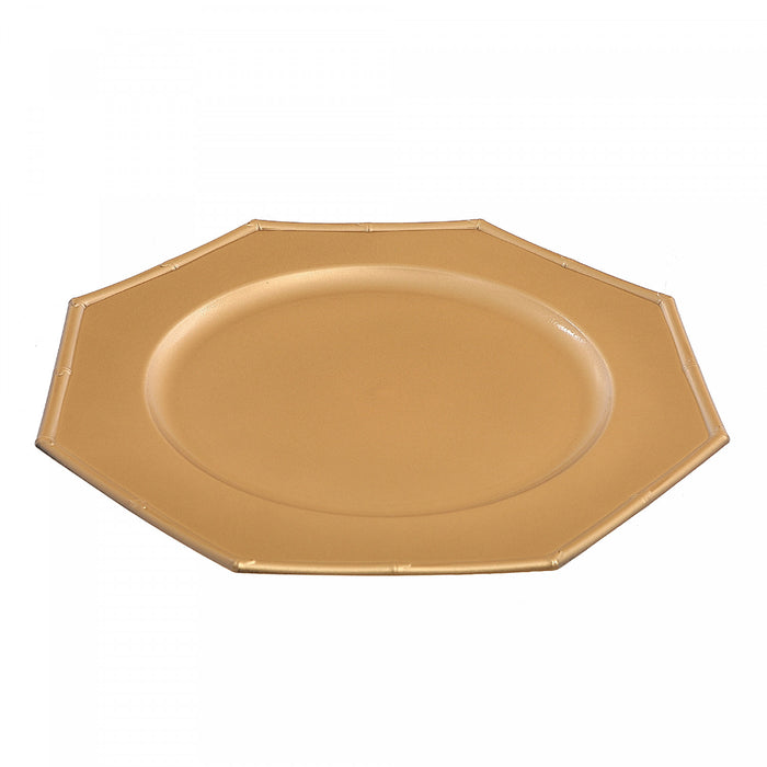Charger Plate Octagon Gold 13\" - Set of 6 Dinnerware
