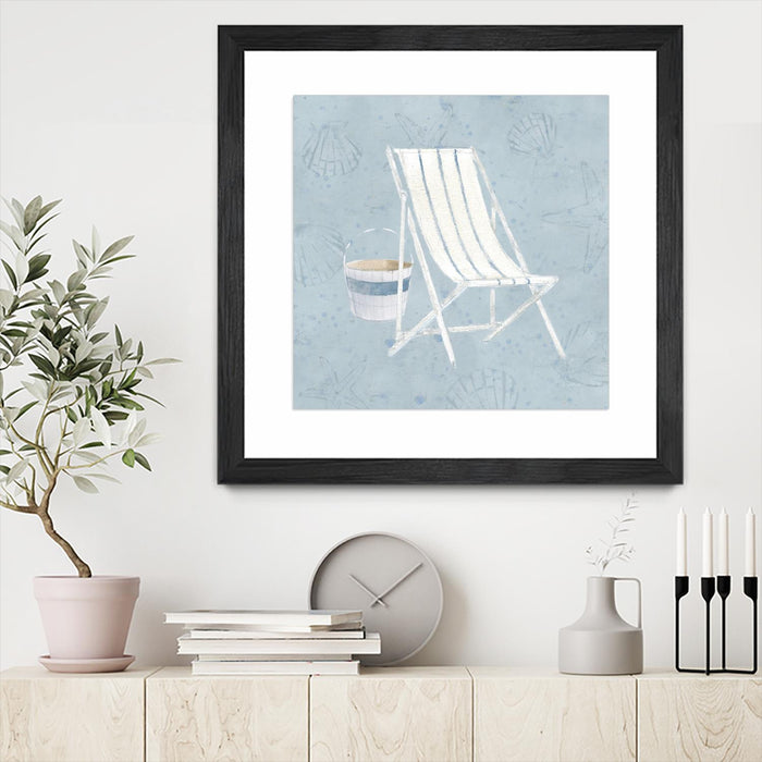 \"Serene Seaside Iii\" Matted and Framed Black 30x30 Wall Art