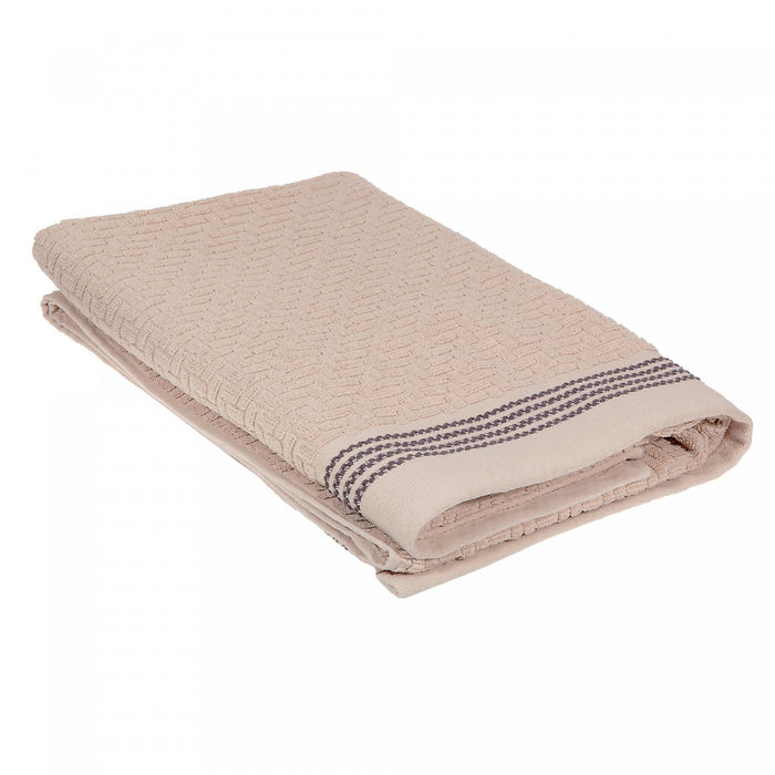 Luxury Stitch Bath Towel 27 x 50 Taupe - Set of 2 Towels