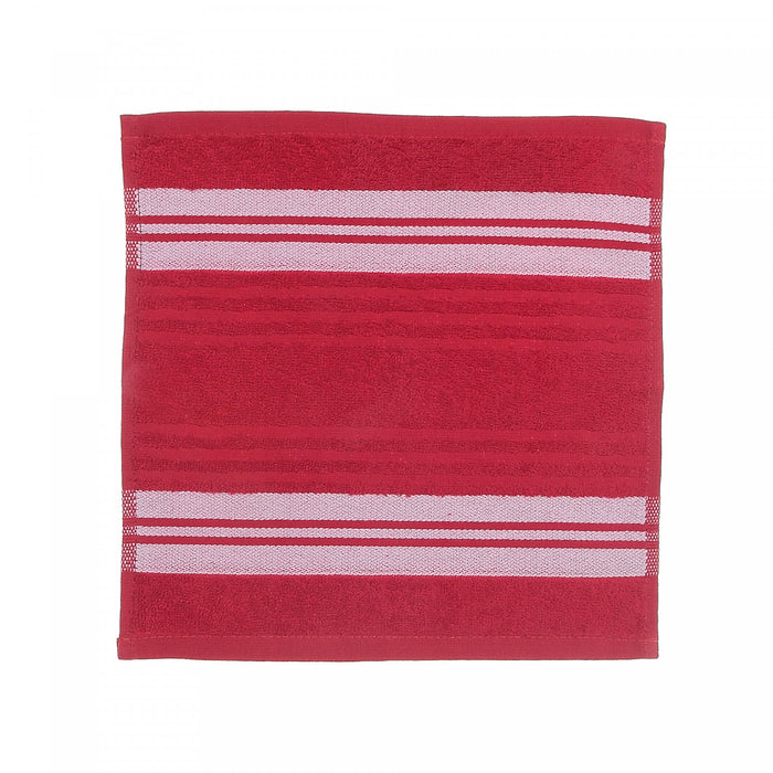 Deluxe Wash Cloth 12 x 12 Red - Set of 6 Towels