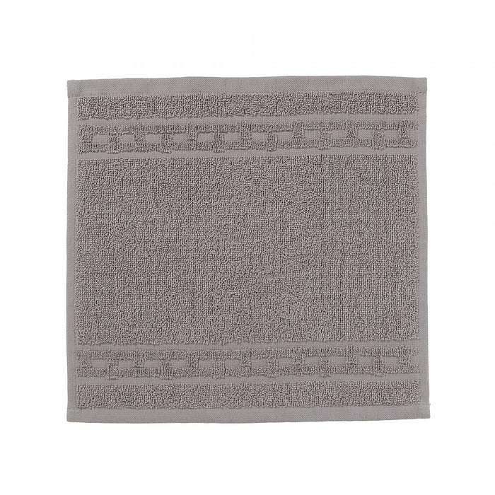 Basketweave Wash Cloth 12 x 12 Light Grey - Set of 6 Towels